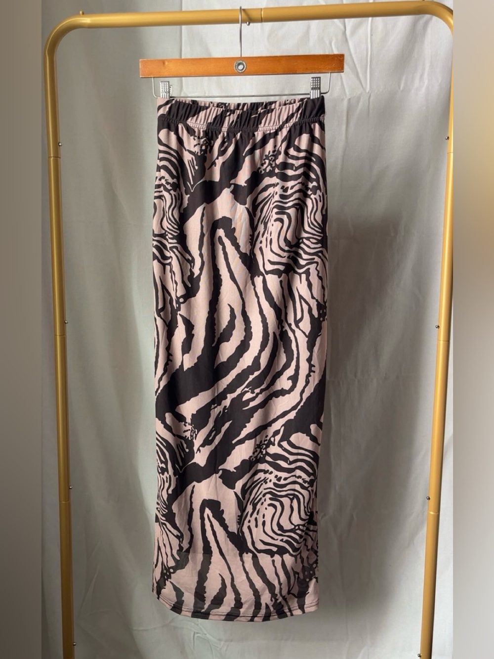 Black and brown zebra print skirt